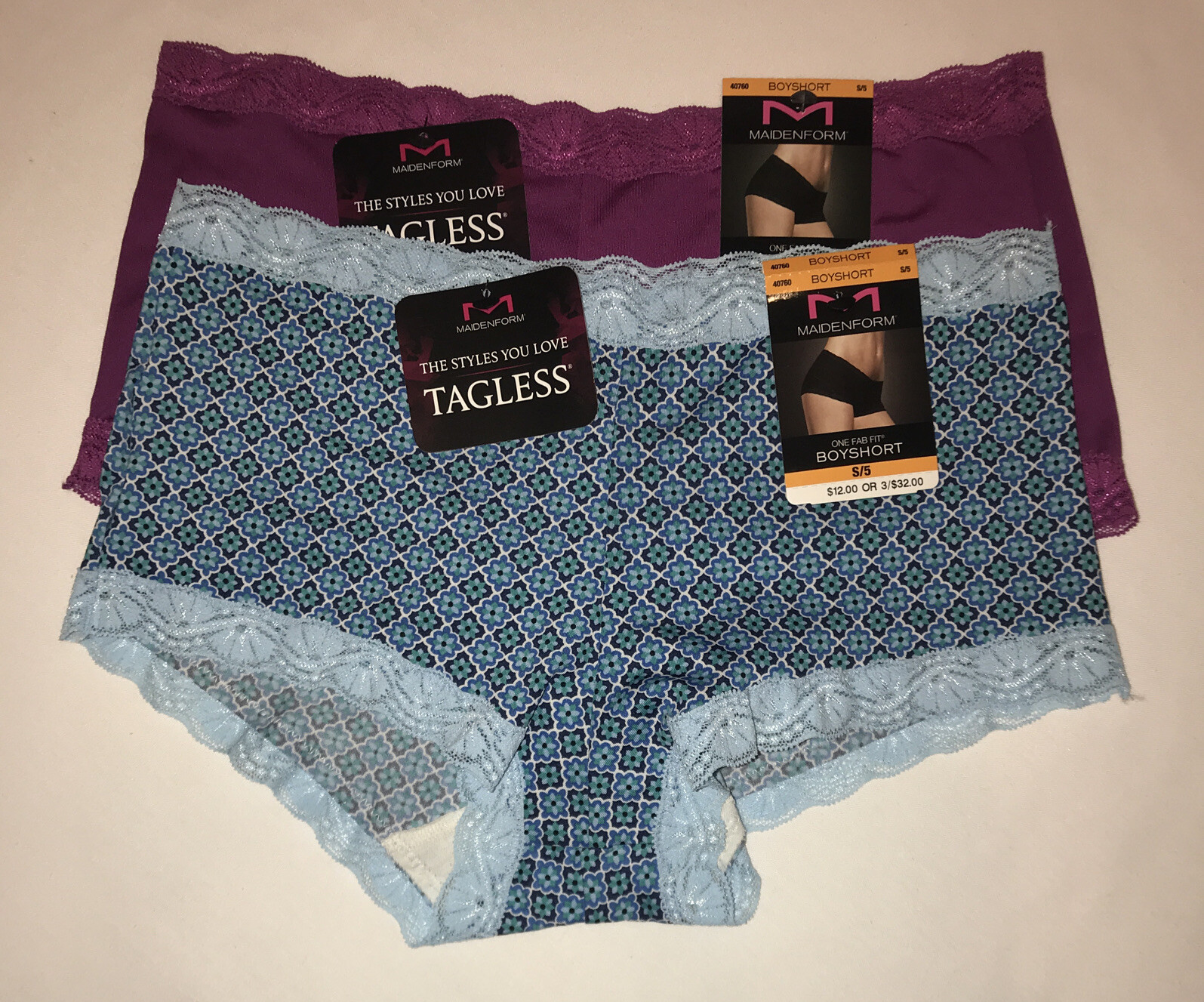 Maidenform 40760 Boyshort 2 Pairs Size Small/5
