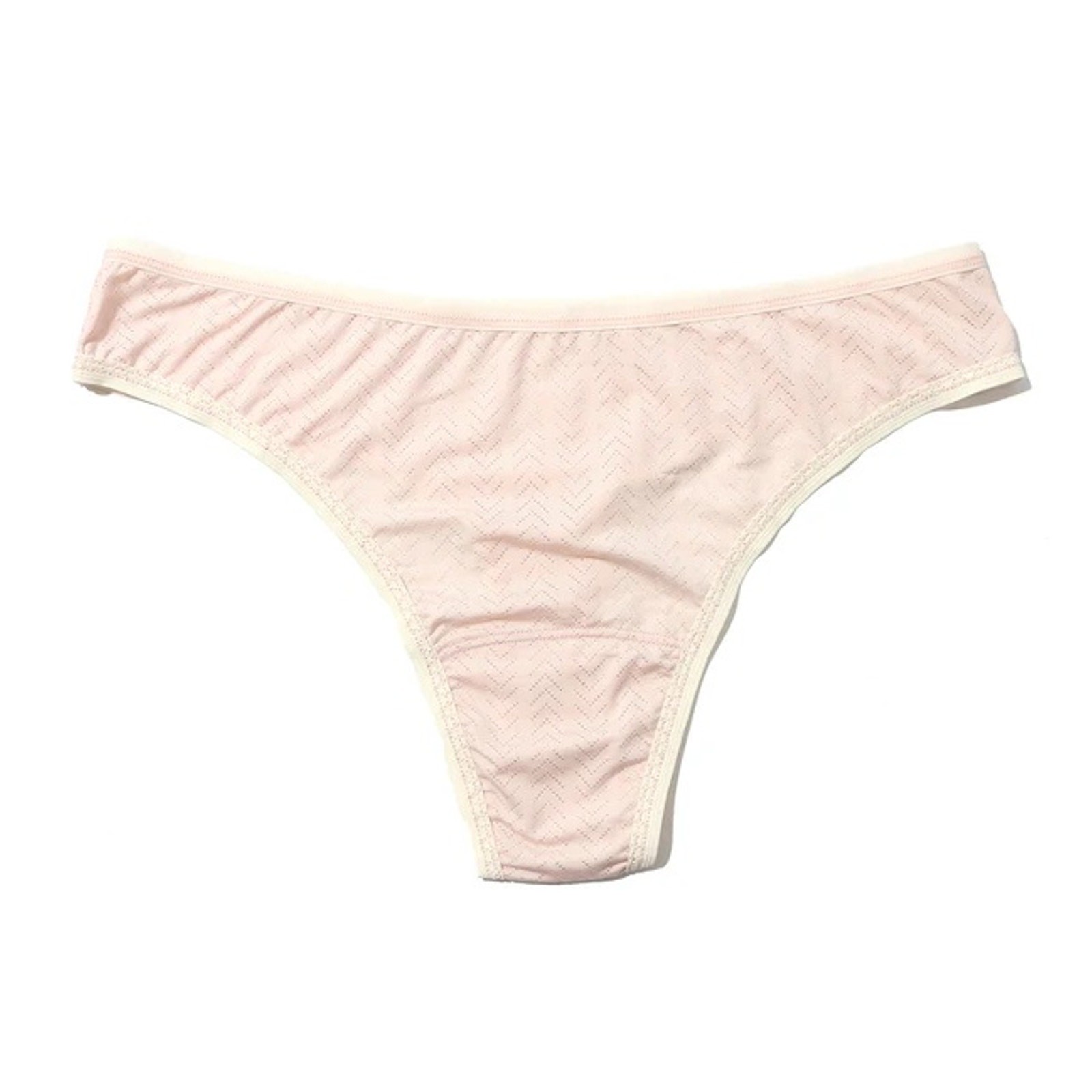 Hanky Panky Women Marshmallow Pink Pointelle Movecalm Natural Rise Thong Size L