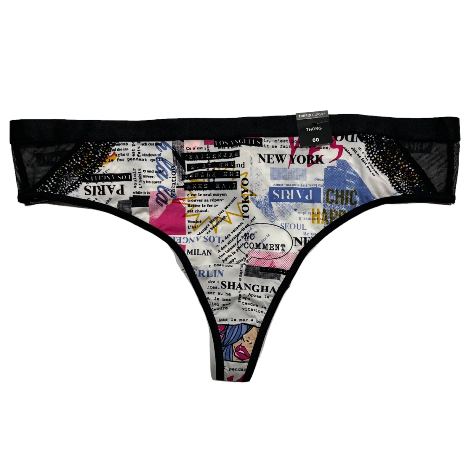 NWT TORRID Thong Pantie Sz 00X-1X-4X Black White Paris New York