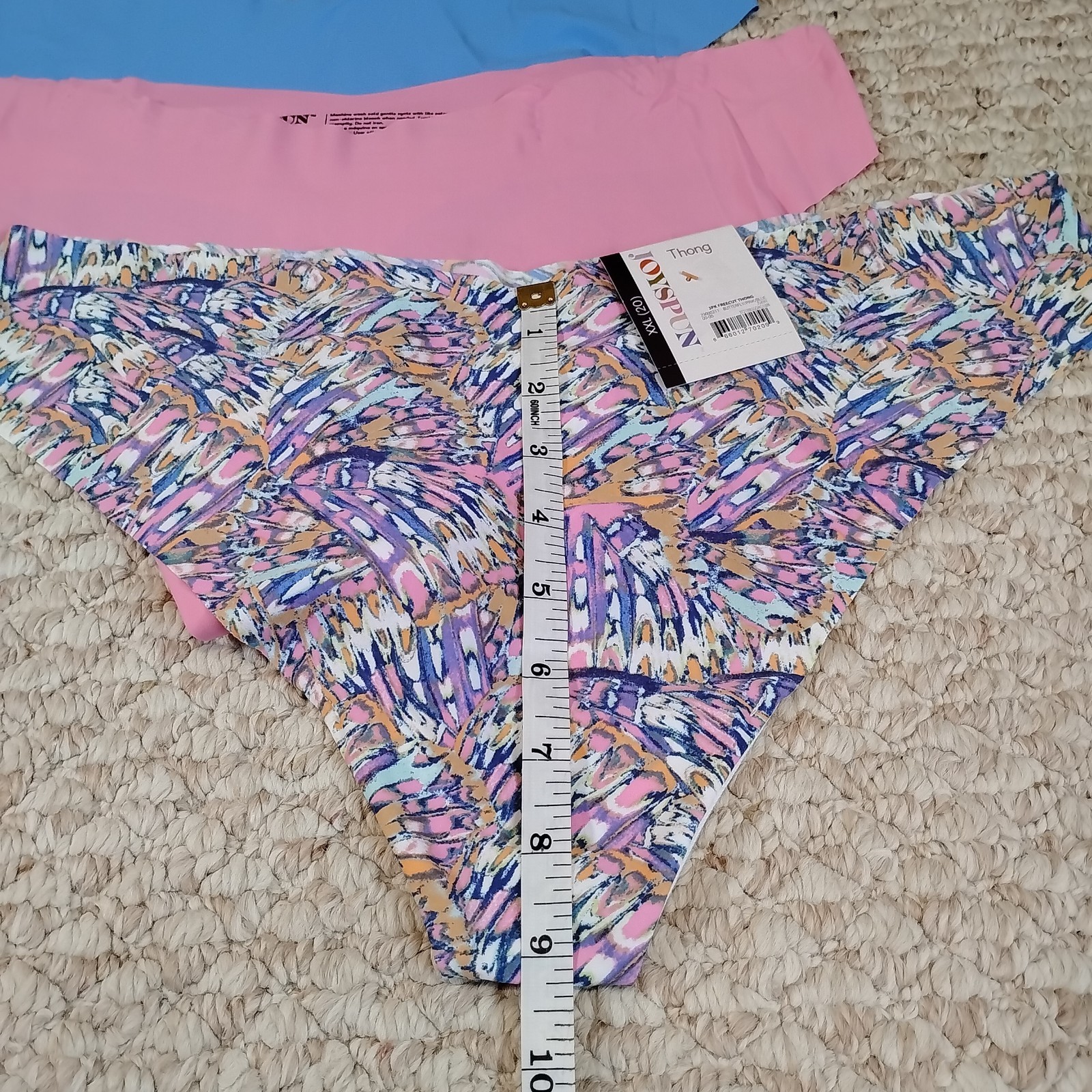 Women XXL Free Cut Thong Panty Lot Of 3 No-Show Thong Pink Blue Cooling NWT Y2K