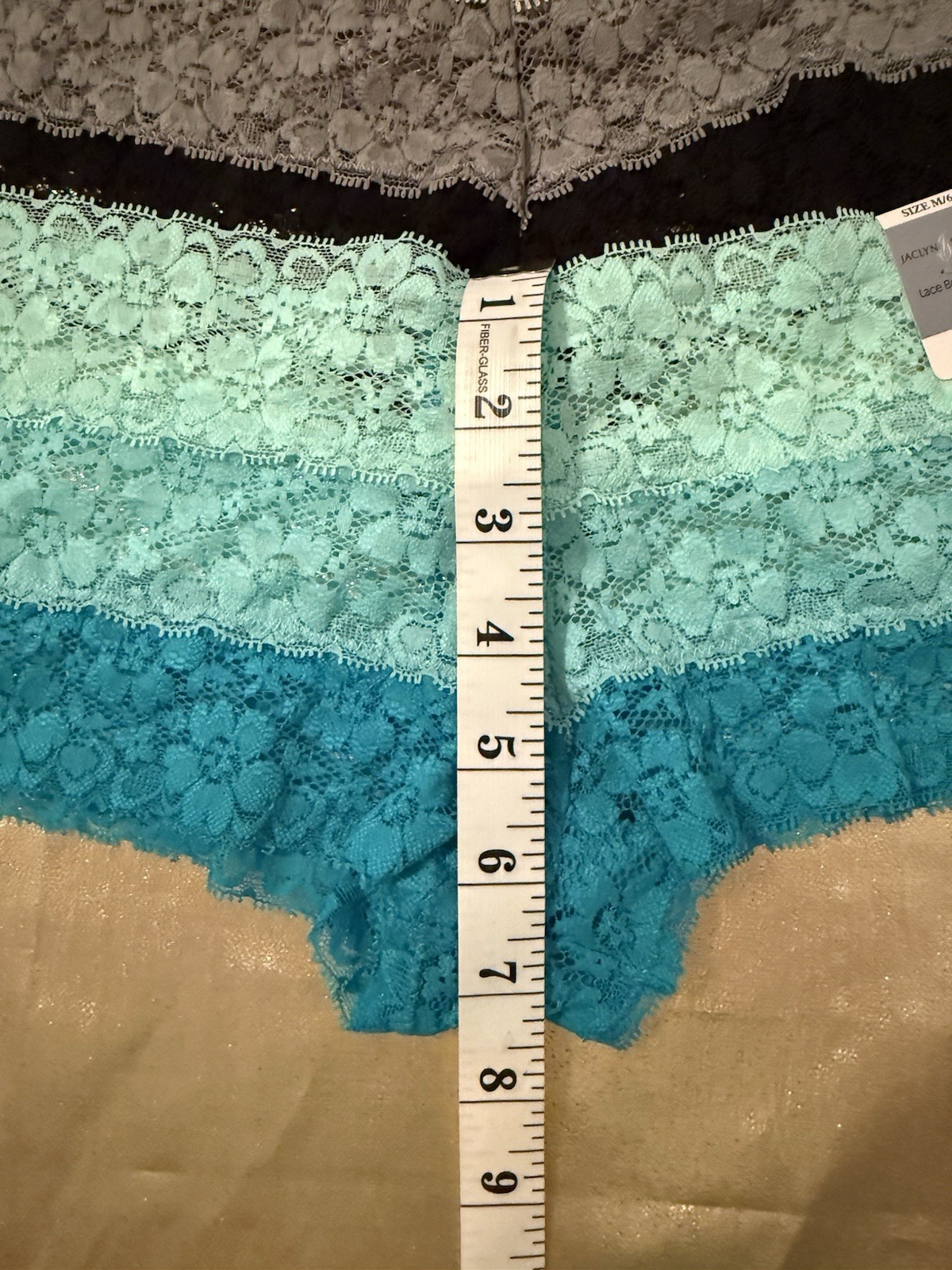 NWT 4 Pack Jaclyn Smith Stretchy Lace Boyshort Panties Colors Shown Size M/6