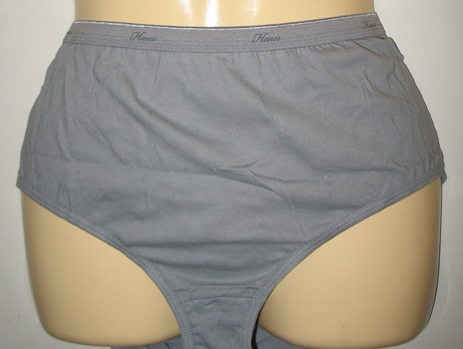 HANES – NEW – GRAY – PLUS SIZE 10 – 100% COTTON – PANTY BRIEF