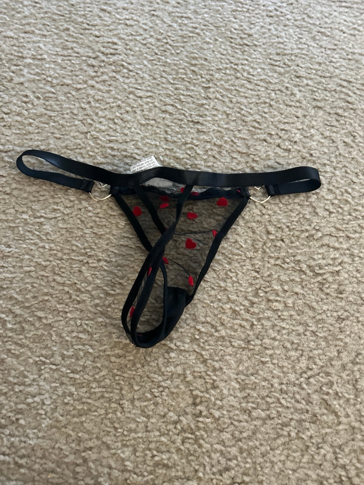 C571 medium panty heart metal thong cute