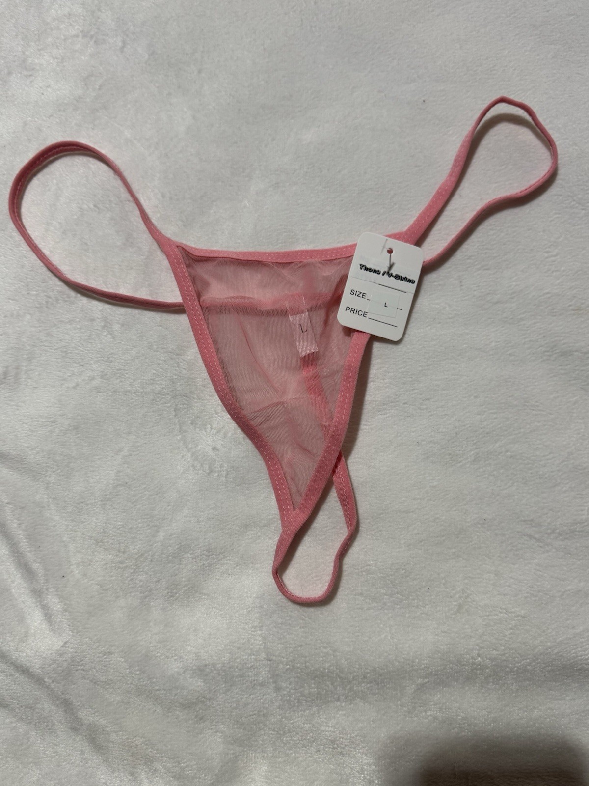 Pink Sheer Mesh G-String Thong Sizes S M L XL XXL New with Tags