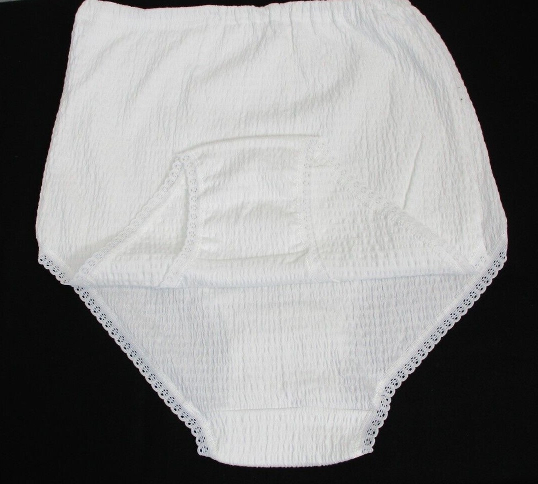 Ladies 2 Pack 92% Cotton 8% Elastaine Lycra Crinkly Briefs Sizes: 12/14— 28/30