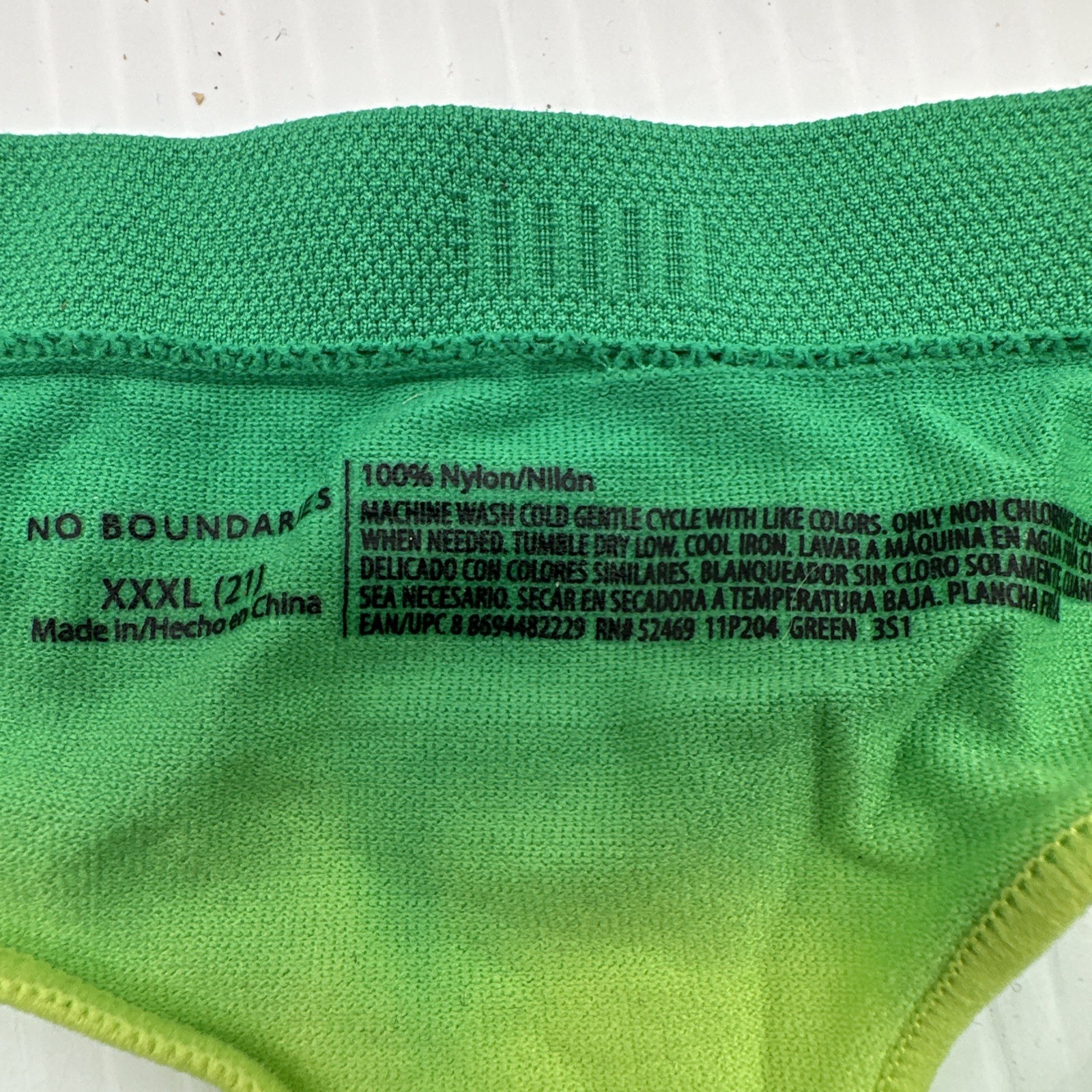No Boundaries NOBO XXXL (21) Thong Panties Set of 3 Teal Cheetah,Black,Green {54