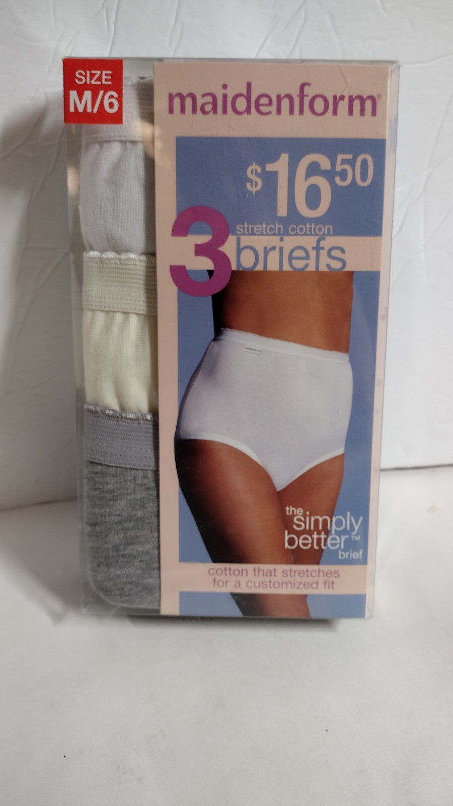 Maidenform Set Of 3 Briefs Stretch Briefs Cotton Customized Fit M/6