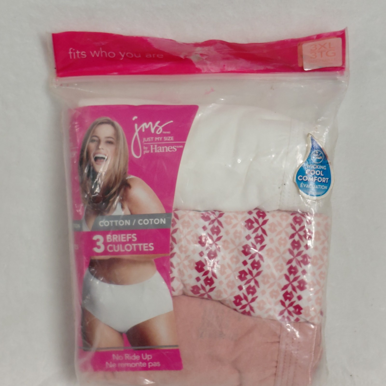Hanes Just My Size Cotton Briefs Underwear Pack of 3 Size 3XL Cool Comfort NIP