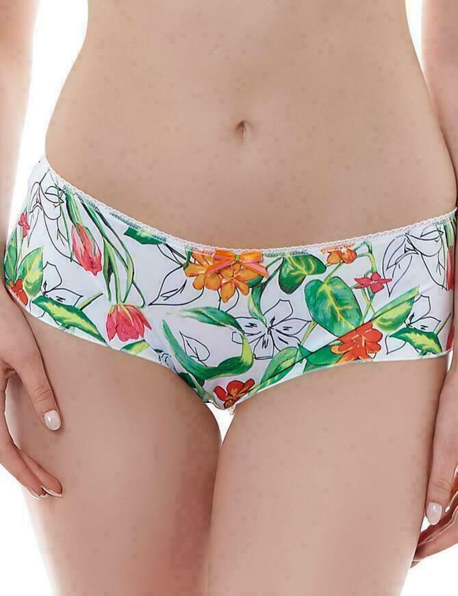 Freya Utopia Short Brief Size S 10 12 White Green Lace Knickers Lingerie 1986