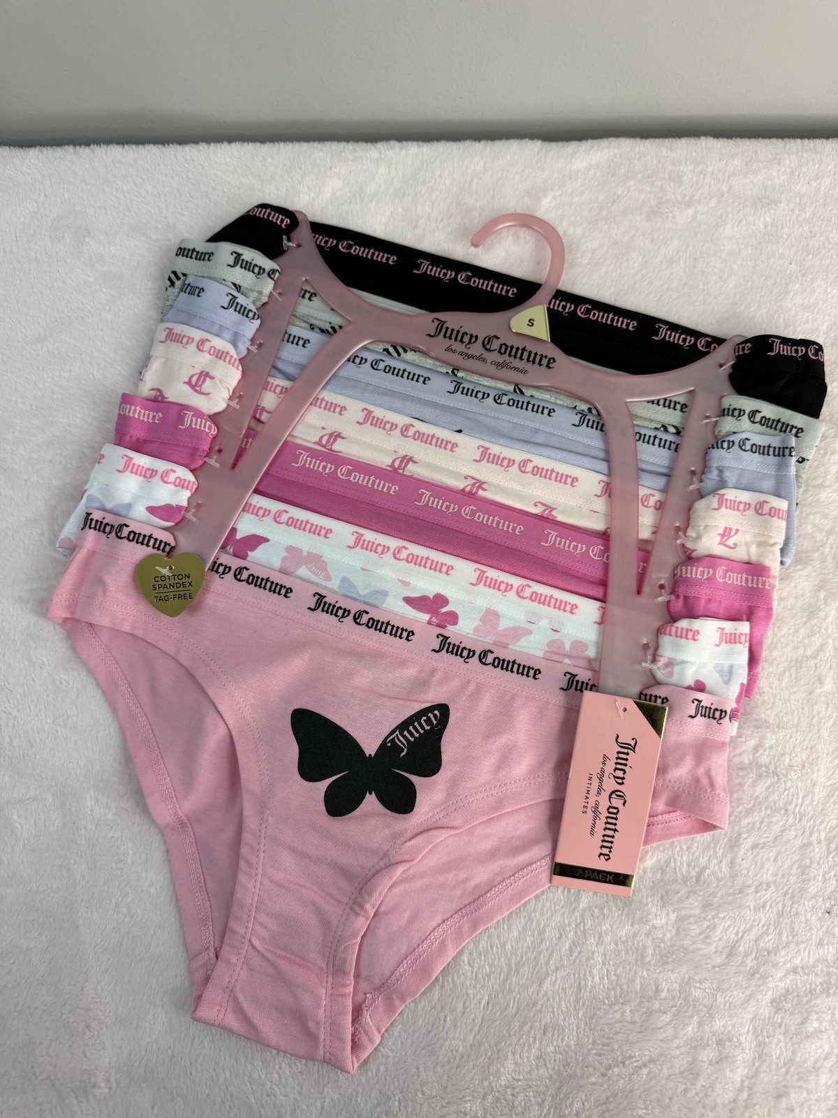Juicy Couture Intimates 7 Pack Bikini Panties Size S Butterfly Y2K NWT