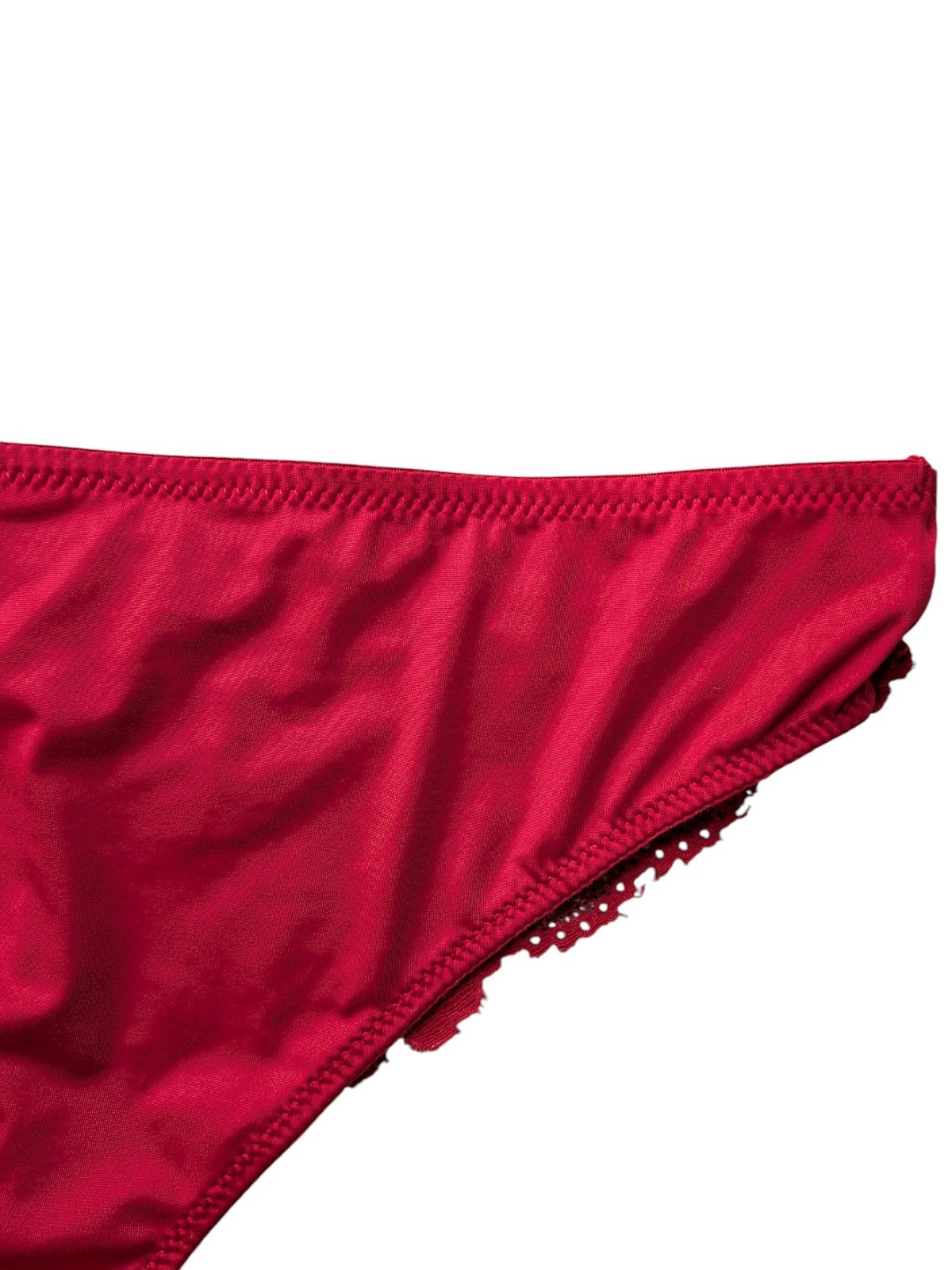 Women’s Red Briefs Semi Sheer Lace Panel Bikini Fit Knickers UK Sizes 10-24