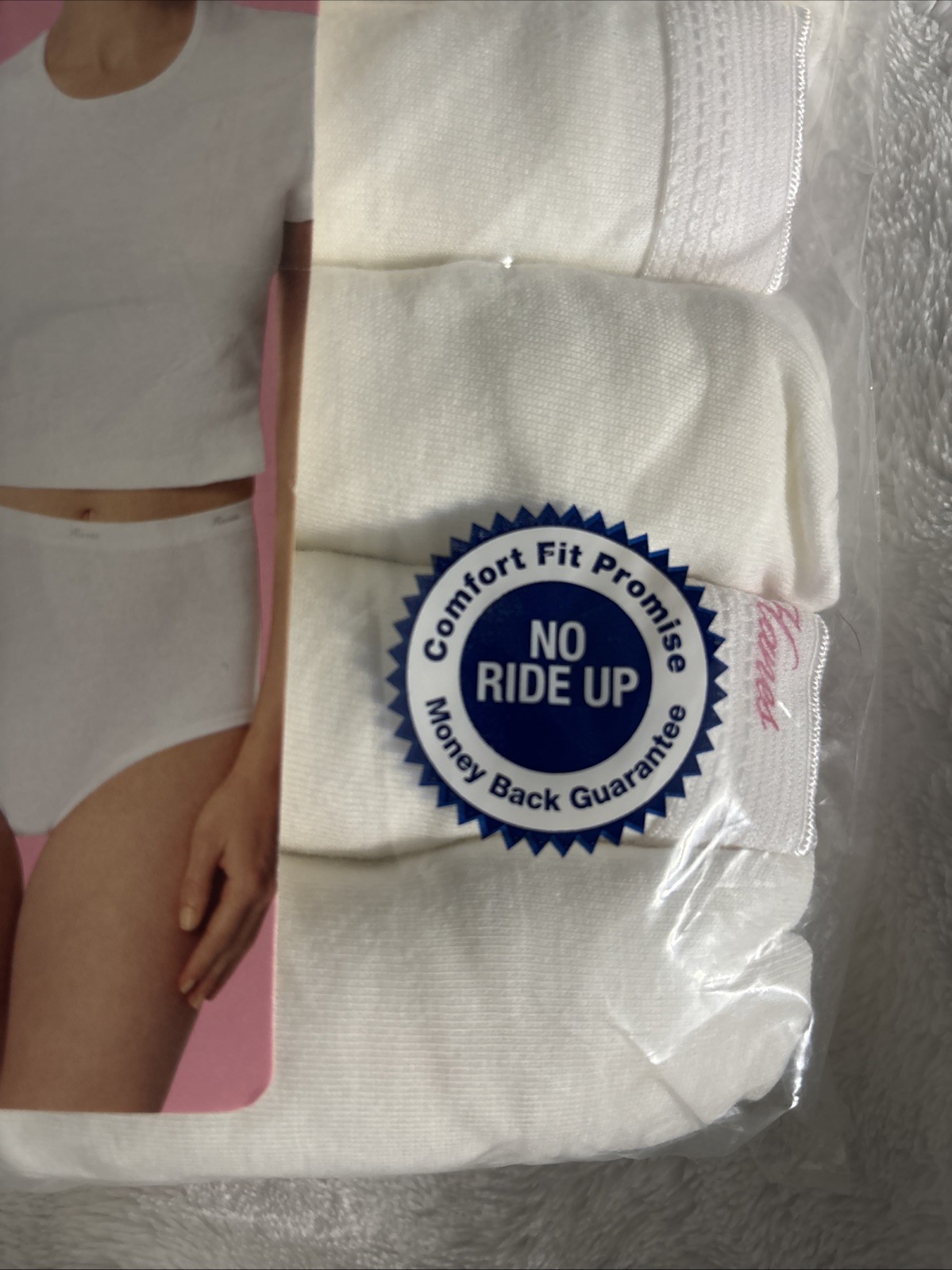 Vintage 2006 Hanes 6 Briefs Panties 6 Pack 100% Cotton White No Ride Up Sz 8 NIP