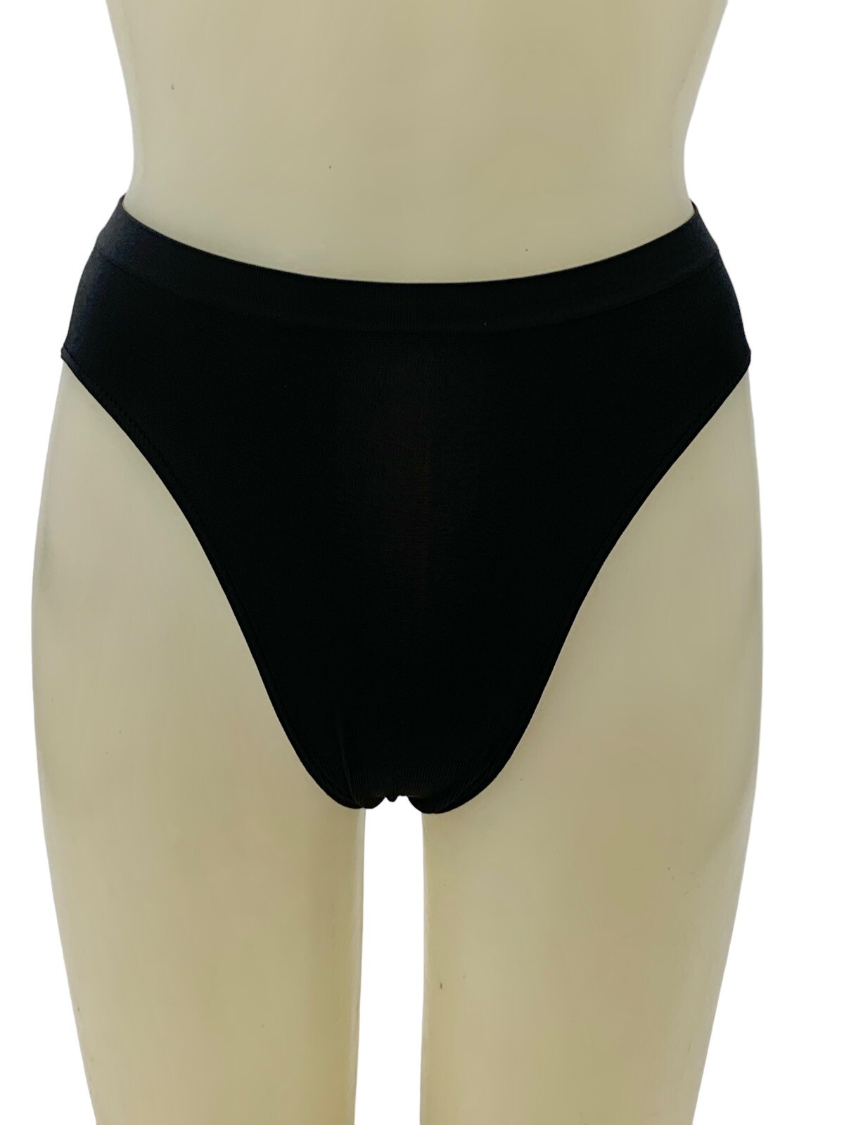 Y2K VTG Victoria’s Secret Brief Second Skin Panty Black 90s High Cut Lycra Med