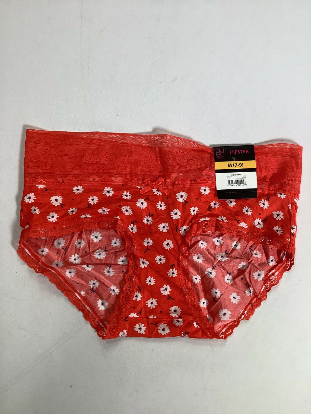 Womens No Boundaries Orange White Flowers Micro Hipster Briefs NEW! NWT