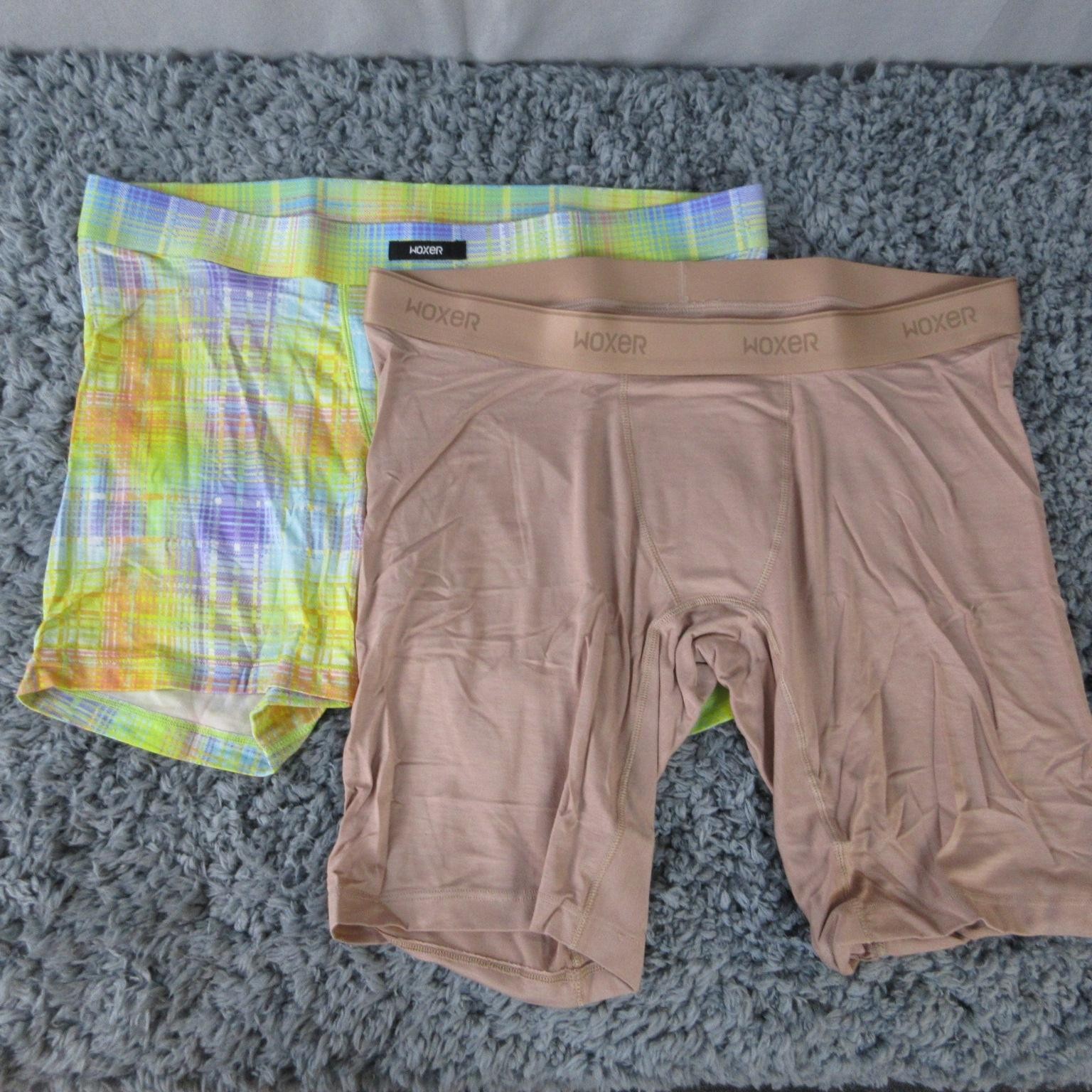 Woxer Boxer Briefs Womens XL Multicolor Plaid Modal Spandex Tagless 2 Pack NWOT