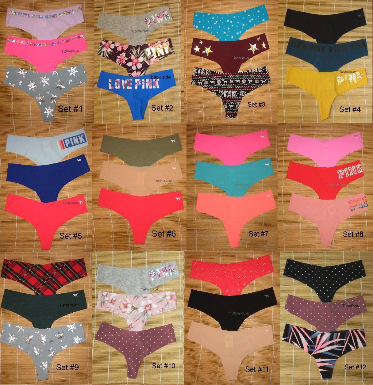3 Victoria’s Secret Pink Raw Cut No Show Panties Thong Medium You pick