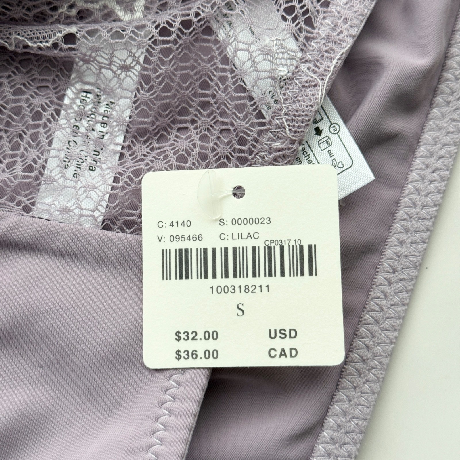 Anthropologie By Anthropologie Floral Lace Bikini Panty Lilac SZ S/XL