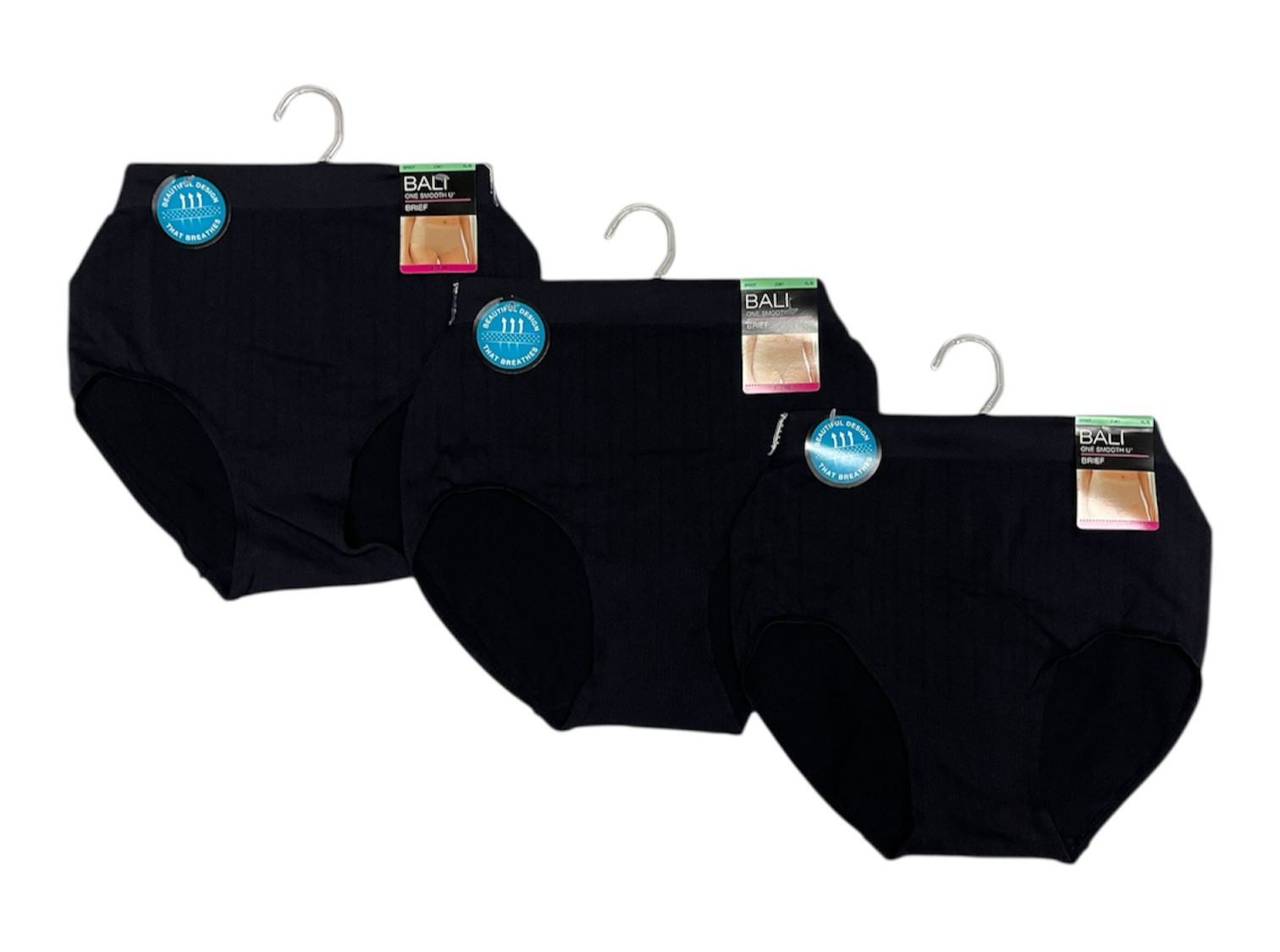 Bali Women’s 3 Pack One Smooth U All-Over Smoothing Brief Panty 2361