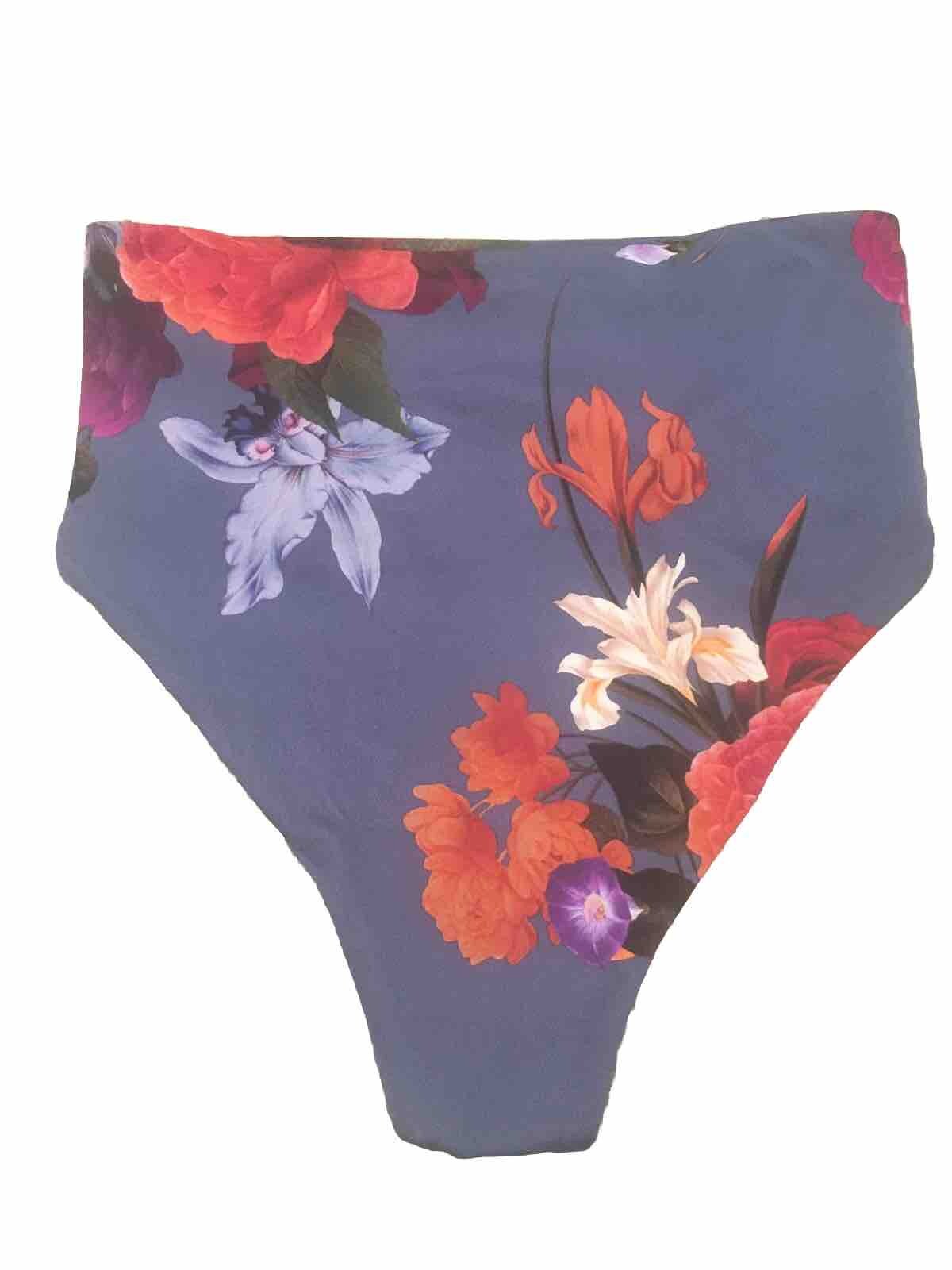 NEW Soma Vanishing Tummy Thong Panty Garden Floral Blue Size S