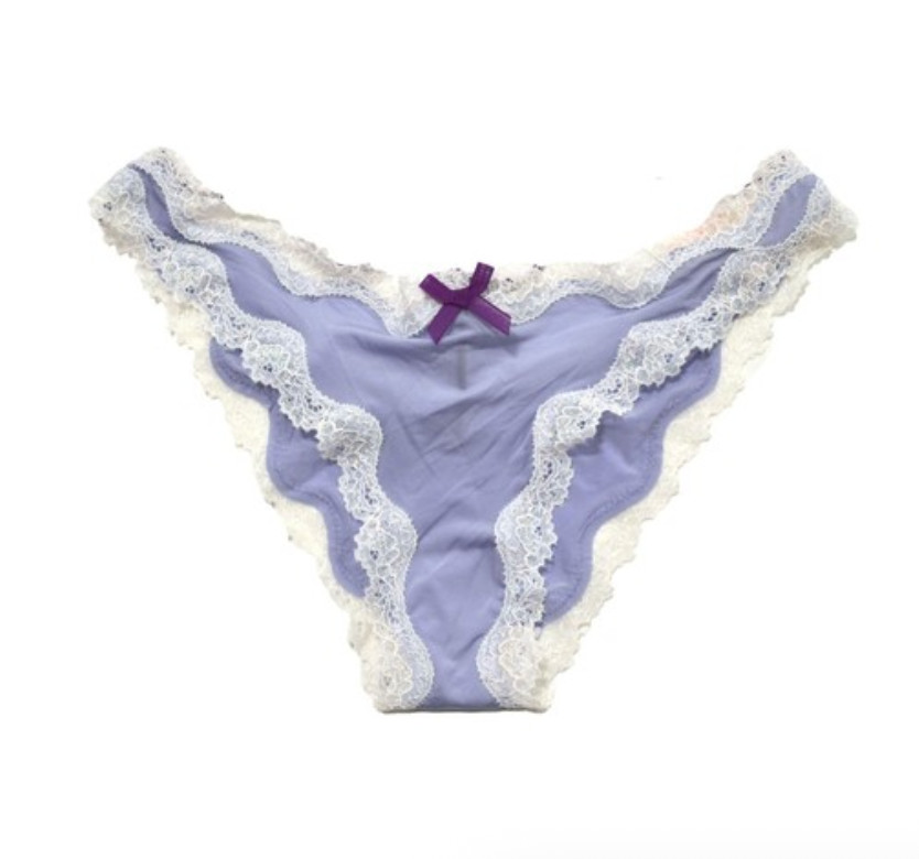 Victoria’s Secret Dream Angels Lace-Trim T-Back Cheekini Panty Periwinkle