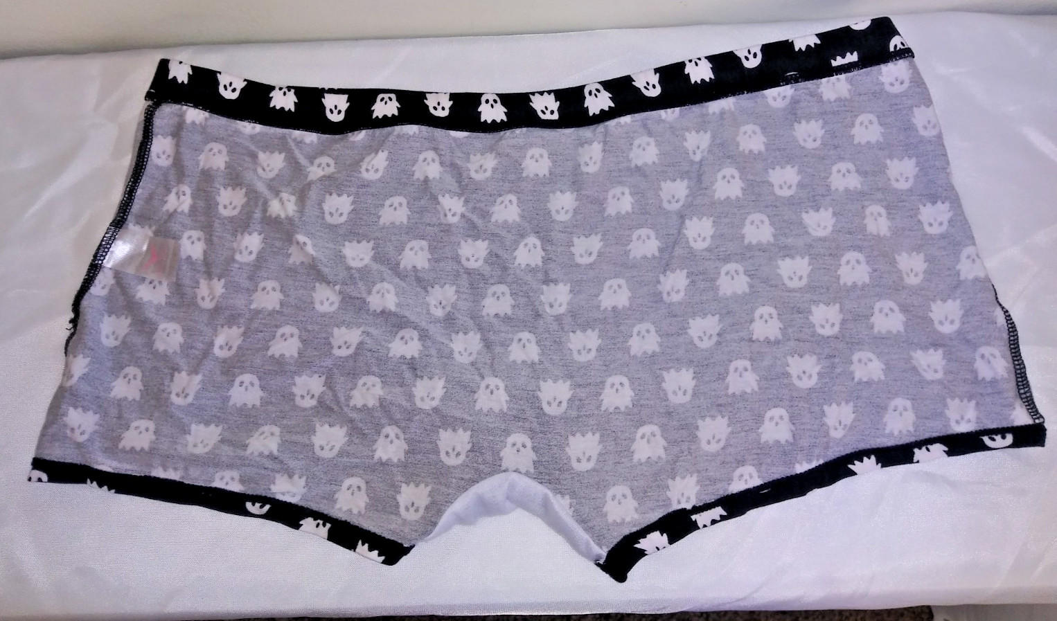 Knotty Knickers Halloween Ghost Black Boy Shorts Size XXL