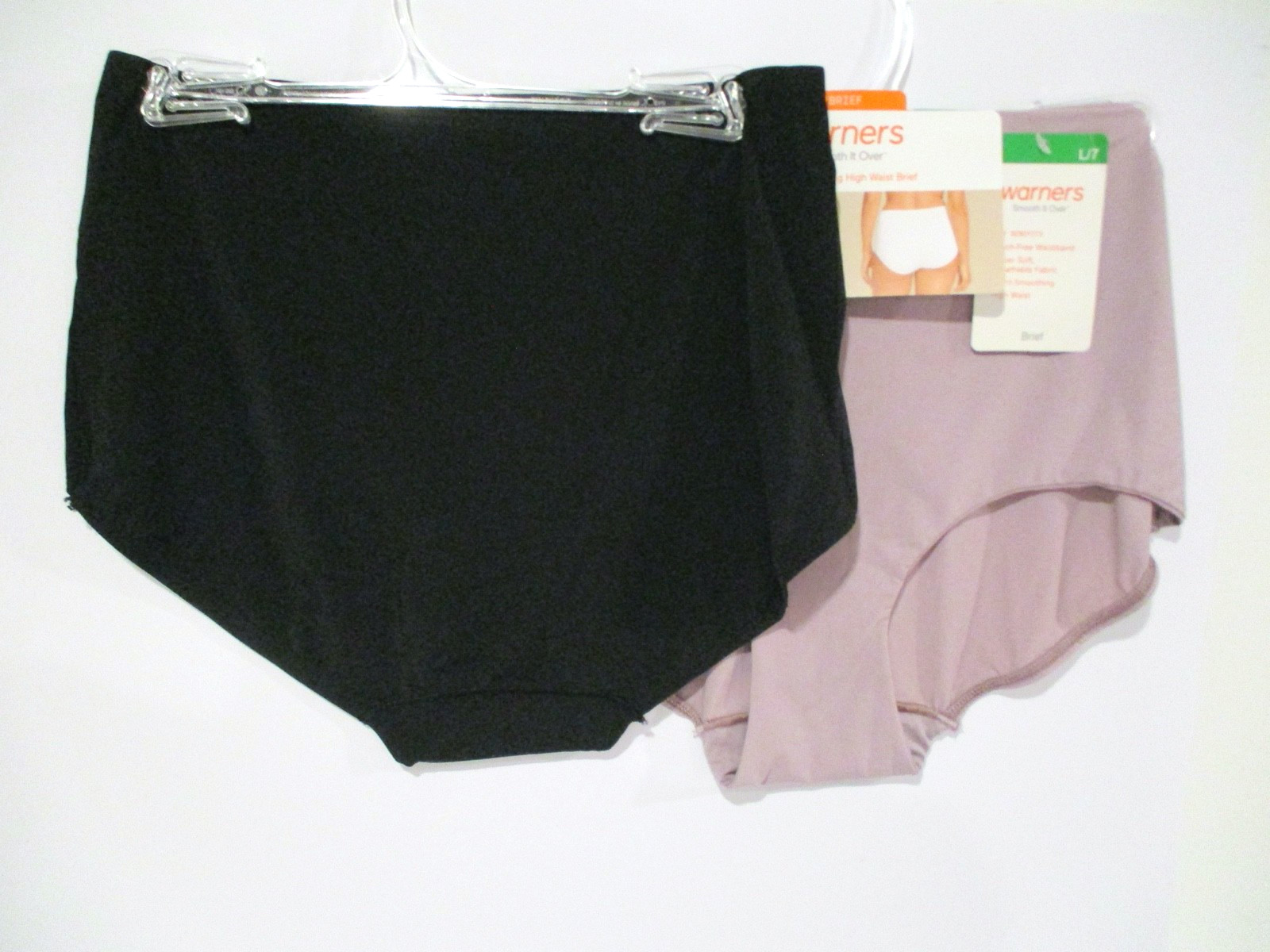 Warners Brief panties~2 pair high waist front smoothing size 7/L