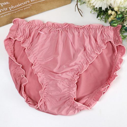 Ruffle Women Panties Underwear Plus Size High Rise Modal Silk Sexy Soft Lingerie