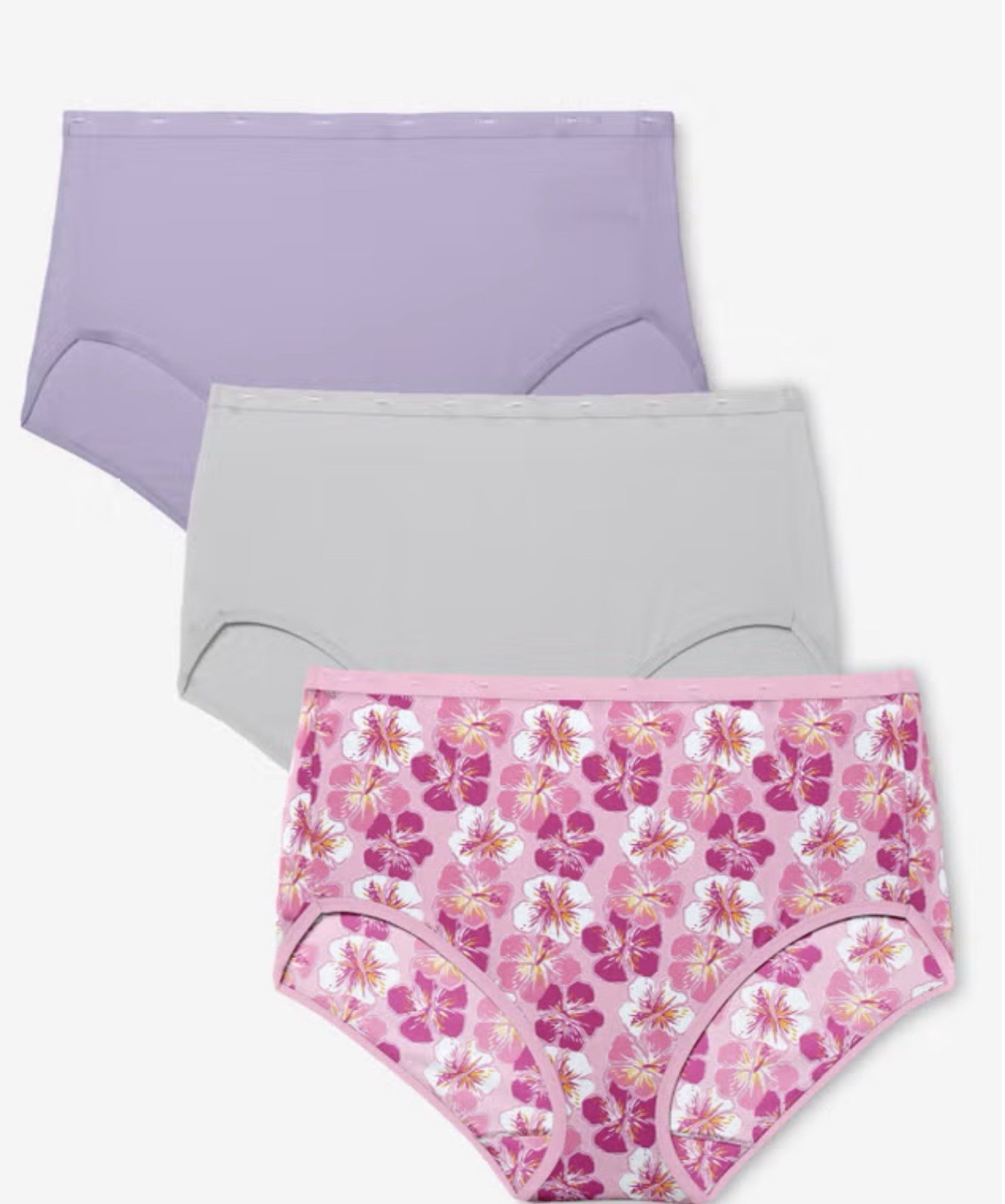 Avenue Womens Cotton Briefs, Panties, 3 Pair, Multi 30/32, Full Coverage, New