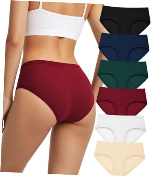 Women’s Cotton Underwear Full Coverage Soft Briefs Medium 6 Color Packs