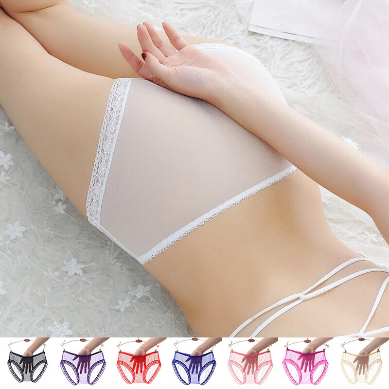 4 Pack Lot Sexy Womens See Through Lingeries Sheer Panties Full Briefs Underwear