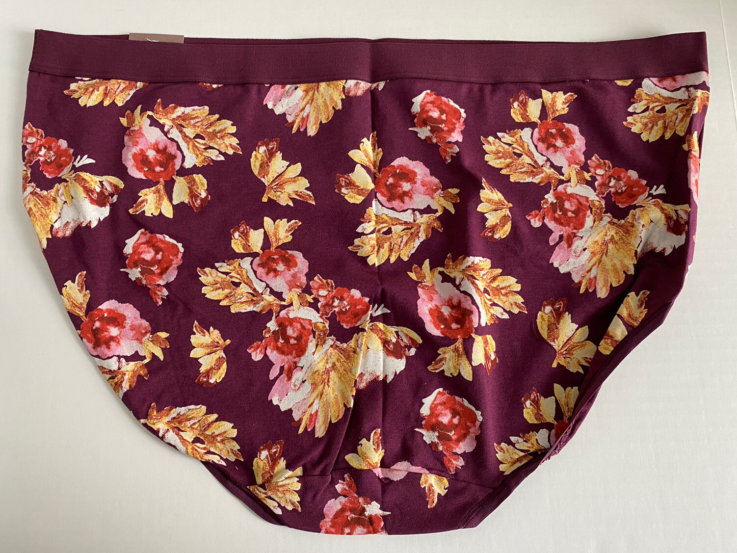 Lane Bryant Cacique 22 / 24 Brown Floral High Leg Brief Wide Waistband Underwear