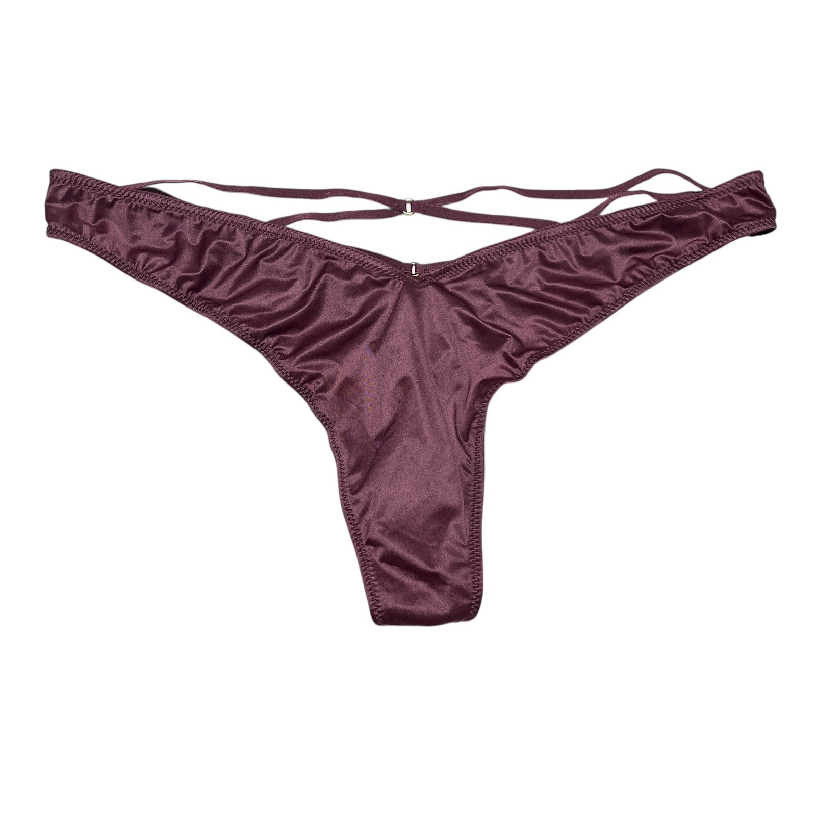 Victoria’s Secret Smooth Strappy-Back High-Leg Thong Panty Purple Vapor XL