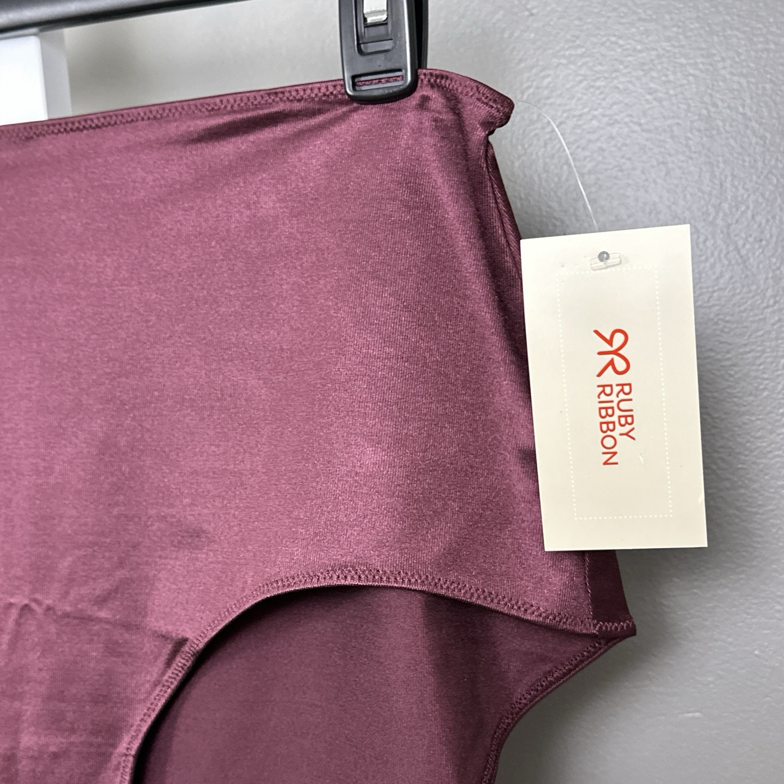 Ruby Ribbon Essential Brief Panties Size 3XL Burgundy Cherry Lacquer New NWT