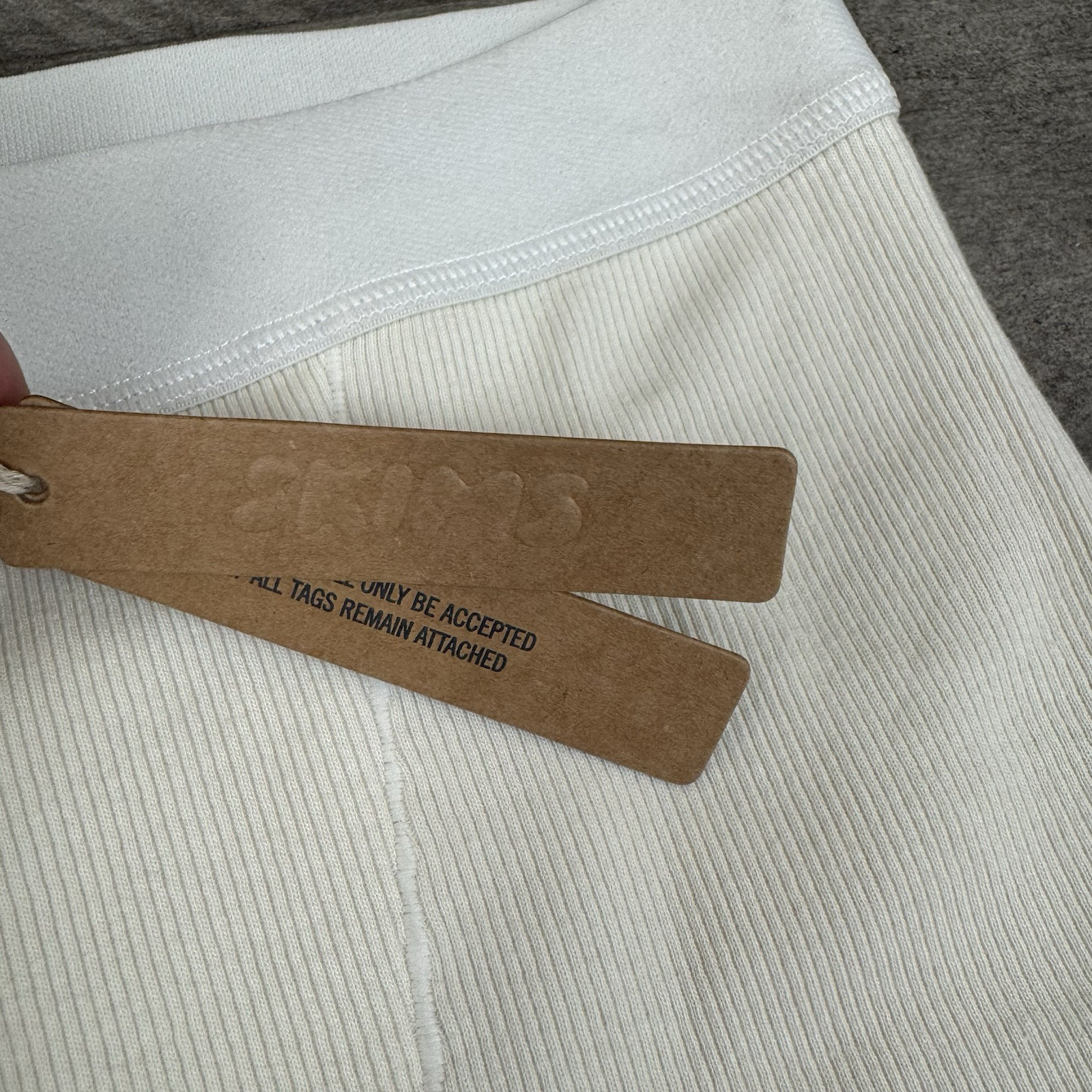 SKIMS Cotton Rib Boxer Womens Size S Breathable Soft Elastic Waistband Bone Read