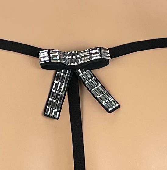 VICTORIA’S SECRET VERY SEXY SPARKLE CRYSTAL BOW V-STRING THONG PANTY XS S M L XL