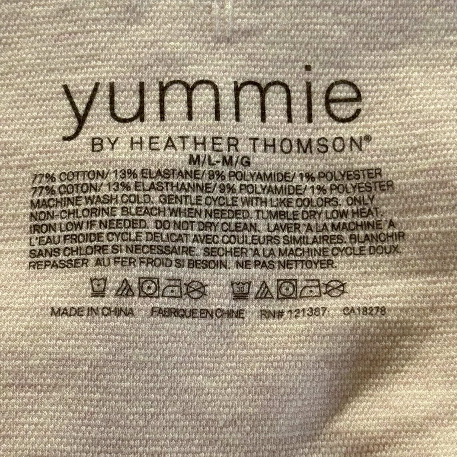 Yummie Tummie Gina Cotton Shaping Thong Panties in Heathered Flesh YT5-043 M/L