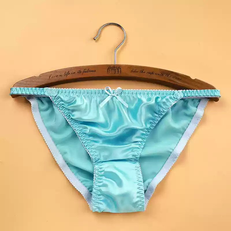 6 Pairs/lot Women’s 100% Silk String Bikini Silk Panties Sexy Bow SIZE: S – XXL