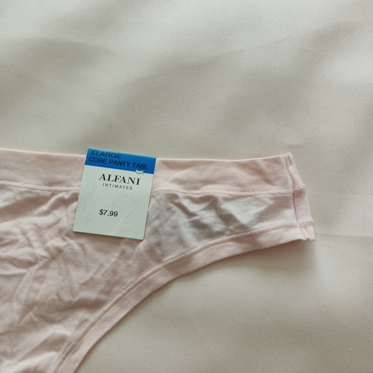 NWT Ultra Soft ALFANI Women Thong Size XL Light Pink Rayon Blend