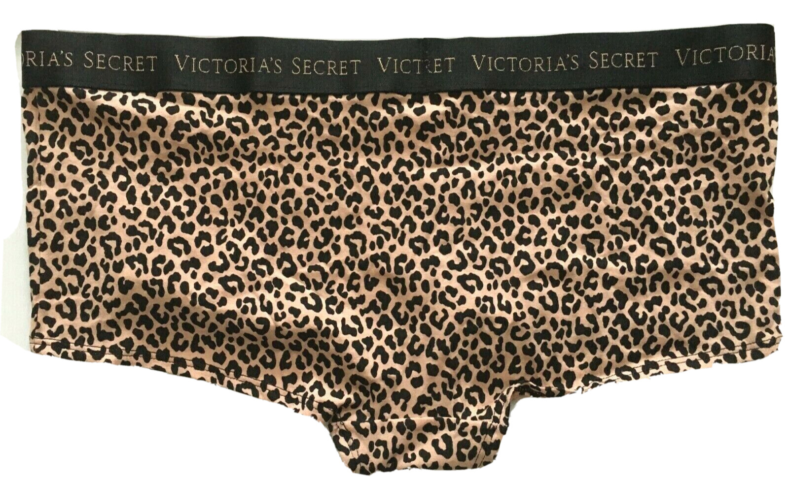 Victorias Secret Leopard Animal Boyshort Shortie Panties Size XL Logo Waistband