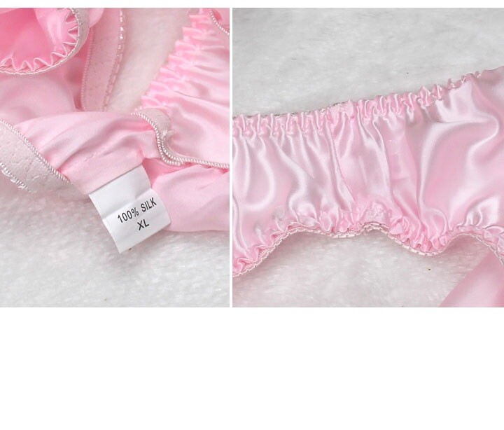 3 Pairs Womens 100% Silk Panties Knickers Jaquard Pink Bikinis Underwear M L XL