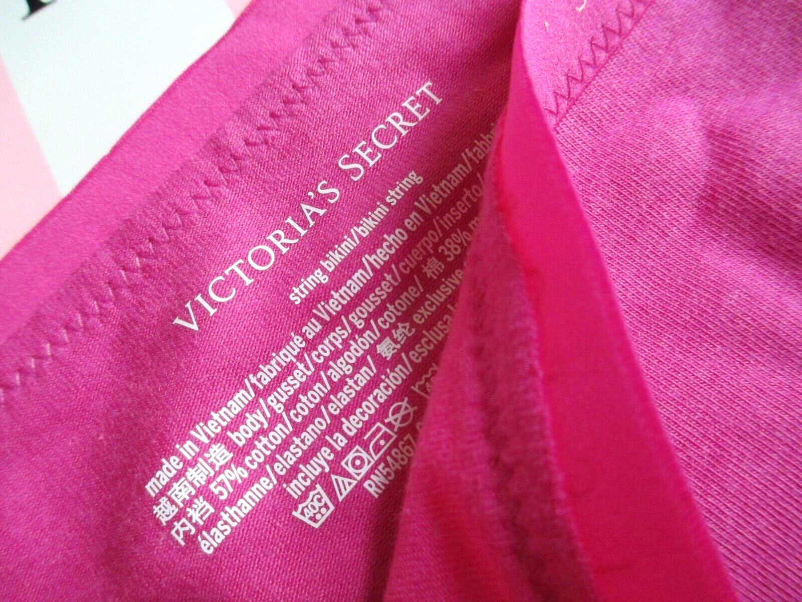 VICTORIA’S SECRET Cotton String Bikini Panty S SMALL Pink NWT Fuchsia Frenzy VS