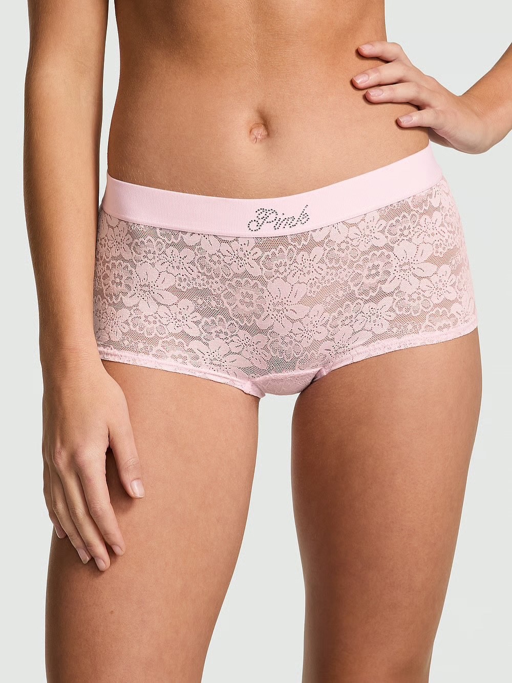 VICTORIA’S SECRET PINK LACIE LOGO BOYSHORT PANTY SIZE L