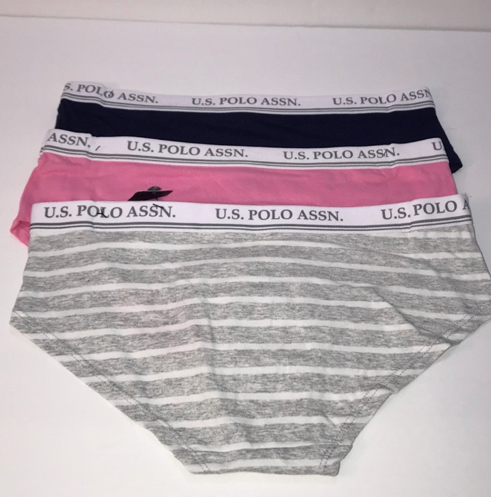 U.S POLO ASS BUNDLE 3 PIECES COTTON BRIEF CHEKINEE BOYSHORT PANTIES WOMEN