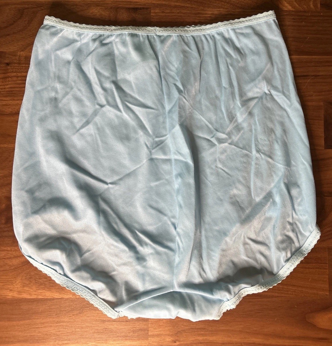 Vtg Bali Skimp Skamp Panties L Baby Blue Full Brief Nylon 2633 Second Skin Sissy