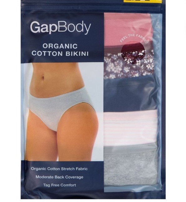 WOMENS Gap Body ORGANIC COTTON Underwear Bikini Panties Size L