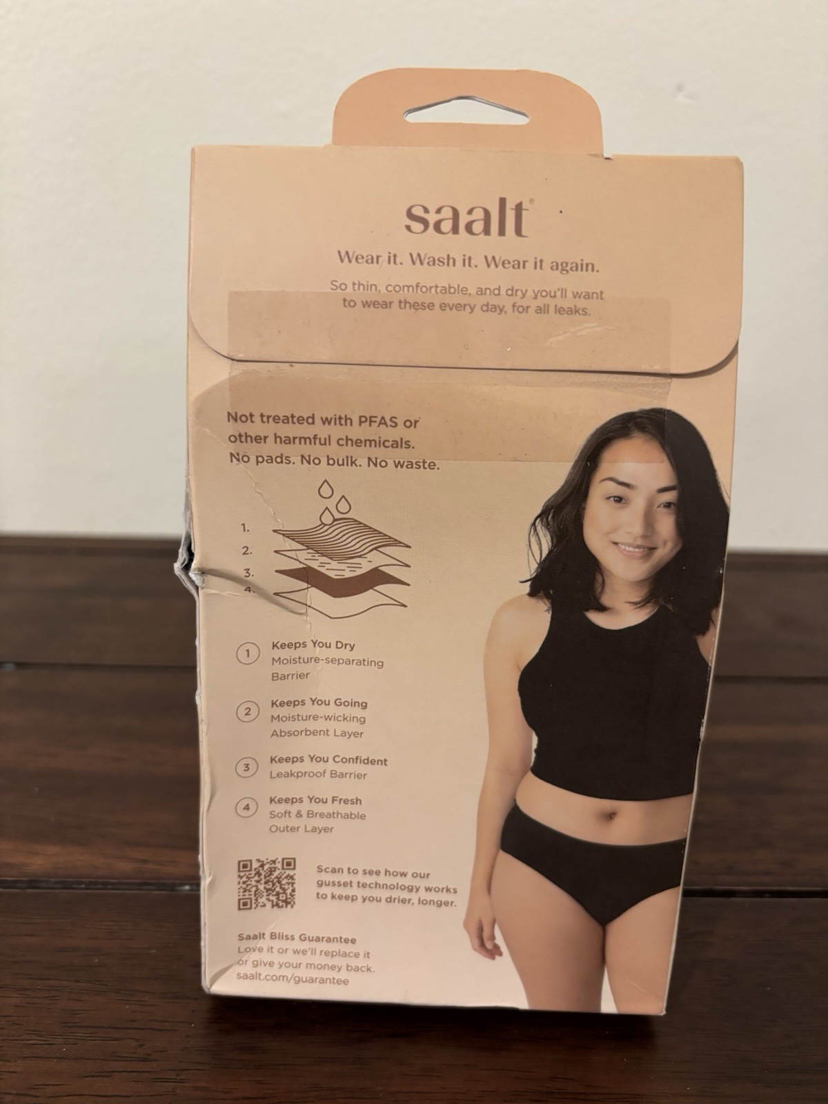 Saalt Wear Comfort Leakproof Underwear Brief Black Medium NIB Heavy Absorbency