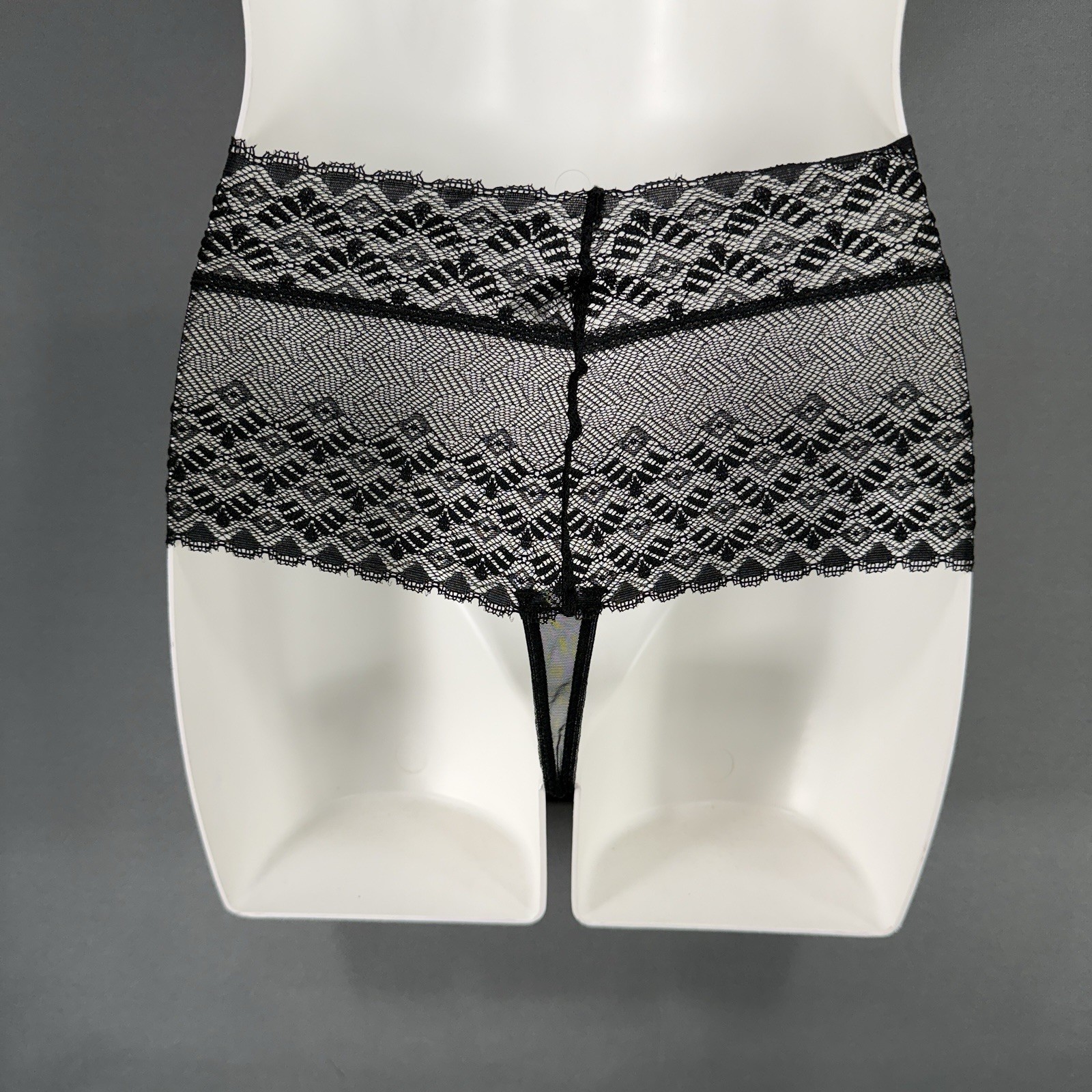NEW B.Tempt’d Net Perfection Tanga Thong Womens M 6 Hi-Waist Lace Mesh Sexy