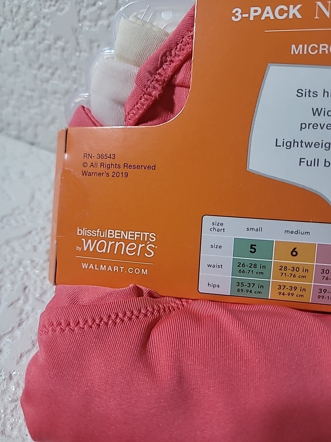 WARNER’S BLISSFUL BENEFITS 3 Pair NO MUFFIN TOP MICROFIBER BRIEFS NWT SIZE S 5