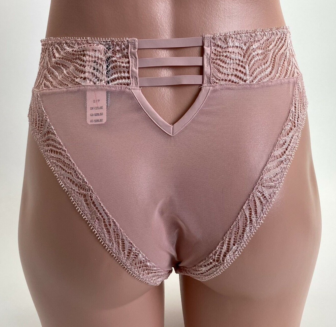 Victoria’s Secret Very Sexy Zebra Strappy Lace Brazilian Slip Pink Size M NWT