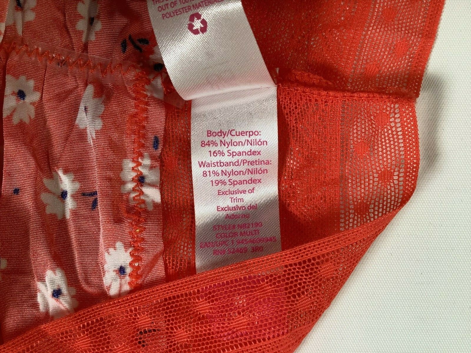 Womens No Boundaries Orange White Flowers Micro Hipster Briefs NEW! NWT